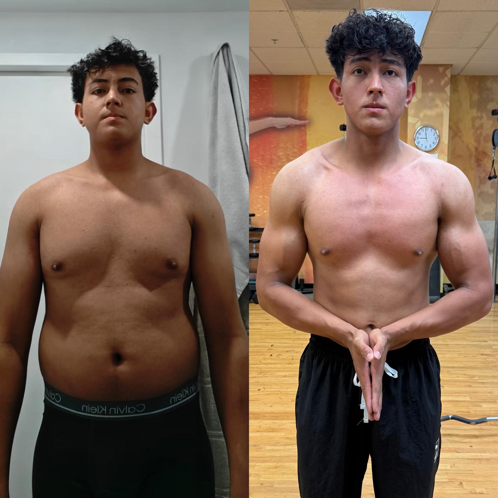 Transformación física de Gelson — antes y después
