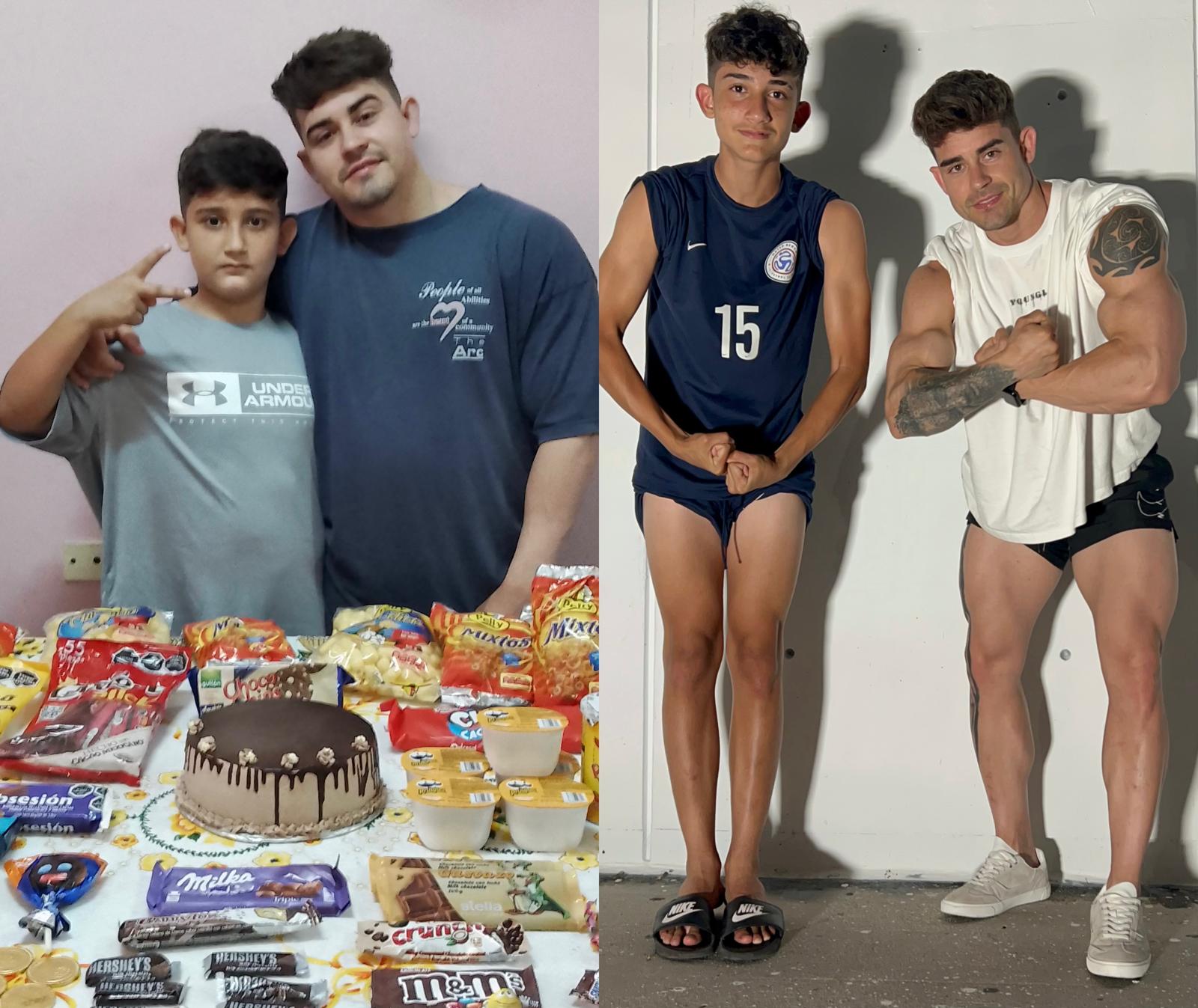 Transformación de Lázaro y su hijo — antes y después